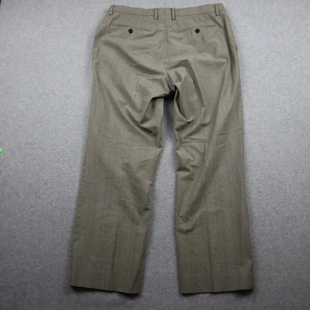 Banana Republic Pants Mens 34 Classic Fit Glen Plaid Tan Khaki Dress Trousers